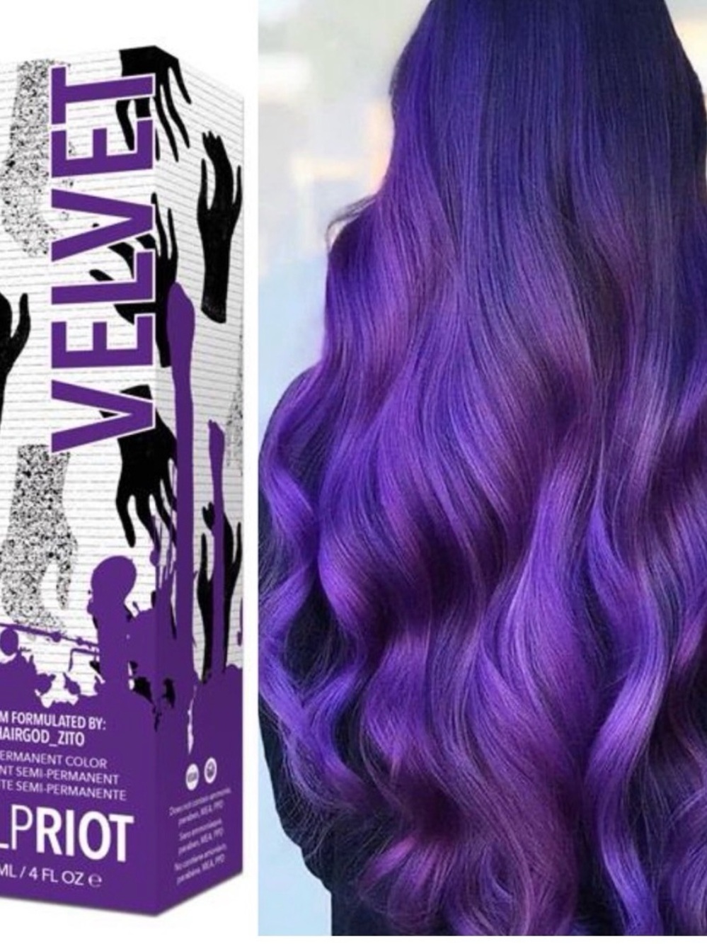 Pulp Riot Velvet Purple Semi Permanent Hair Dye 4fl oz 3 tubes!!
